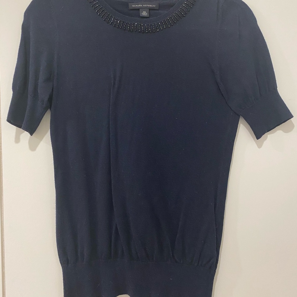 Banana Republic Navy short sleeved sweater - XS